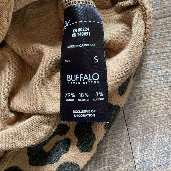 BUFFALO David Bitton Leopard Sweatshirt Soft Animal Print Small Sweater - Picture 9 of 12